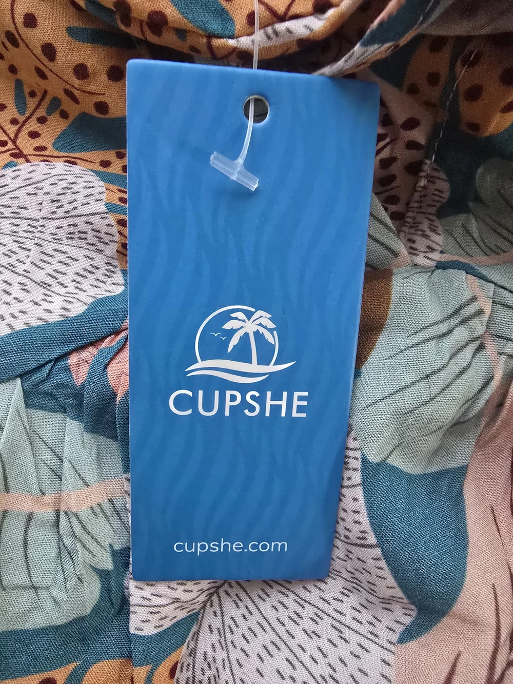 CUPSHE Tropical Leaf Print V-Neck Cover-Up Dress NWT | Size 12-14 Large - Picture 3 of 3